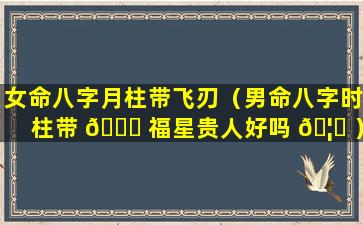 女命八字月柱带飞刃（男命八字时柱带 🍁 福星贵人好吗 🦋 ）